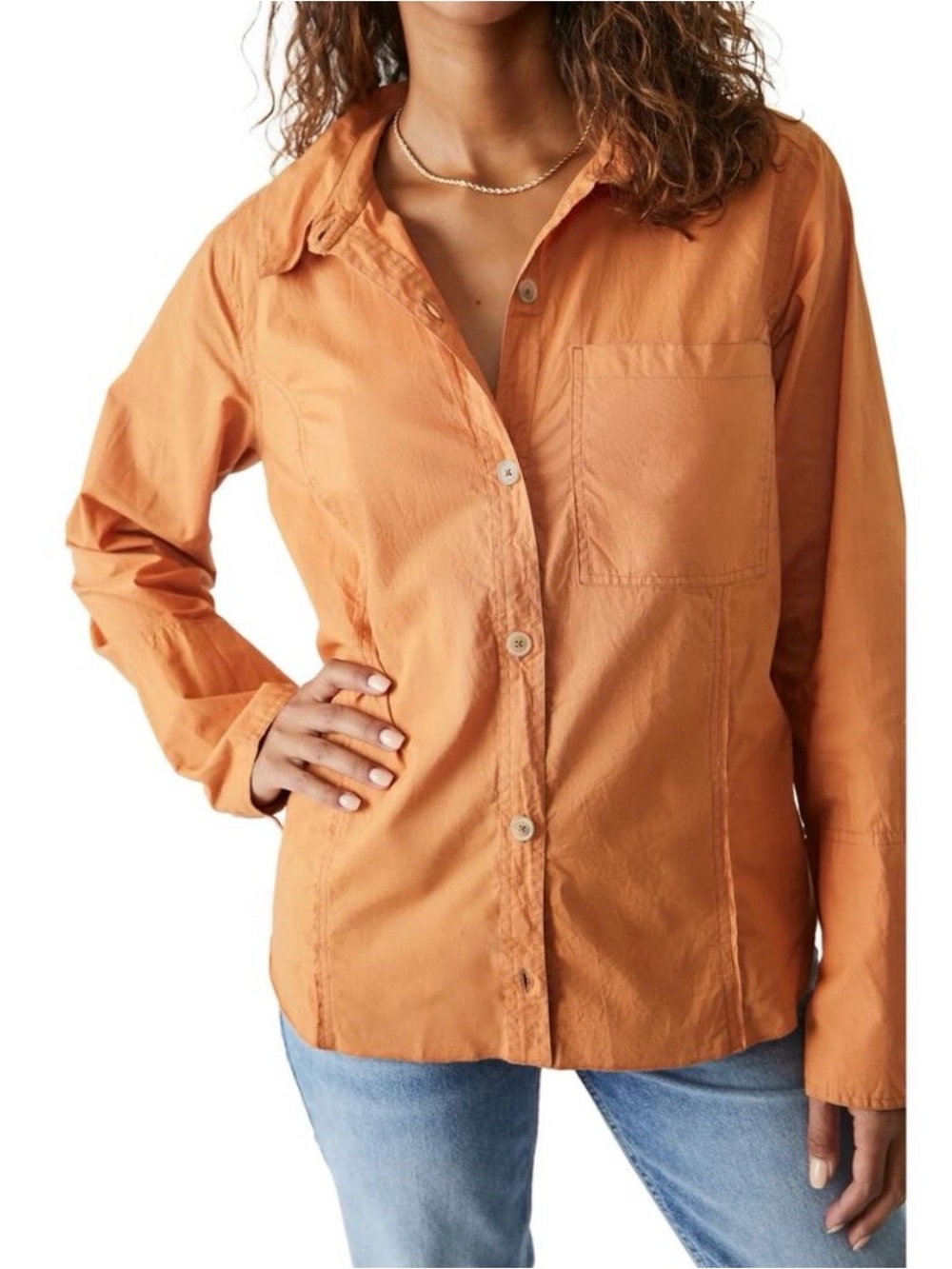 We The Free Button-Down Shirt in Burnt Orange